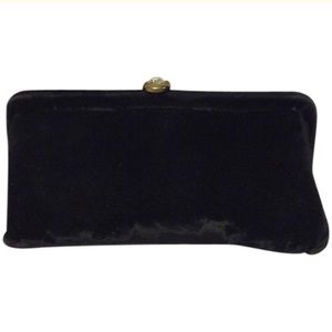 JR Vintage Black Velvet Clutch